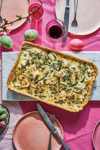 Spring vegetable tart 