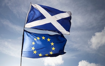 Saltire and EU flags