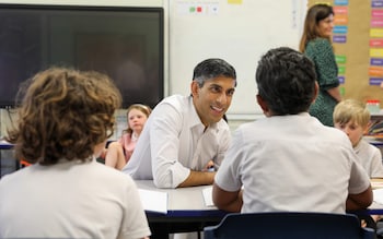 Rishi Sunak visits a school in his Richmond constituency