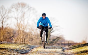 woman biking