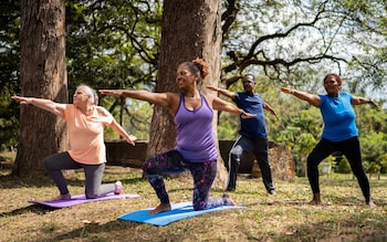 Exercising outside, with friends, can provide three recommended natural anti-depressants in one go