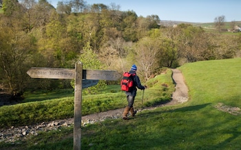 Walking in the North Yorkshire National Park in Swaledale