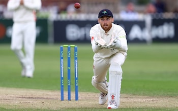 Phil Salt keeping wicket for Lancashire