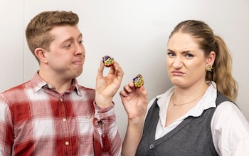 Creme Egg lover, Jack Rear (L), debates naysayer Mia Wallis (R)