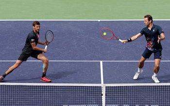 Nikola Mektic and Wesley Koolhof in action