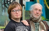 Simon Barnes with his son Eddie at their home in Norfolk