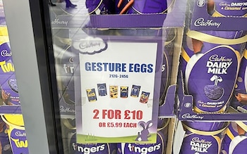 Cadbury's 'gesture eggs' on display